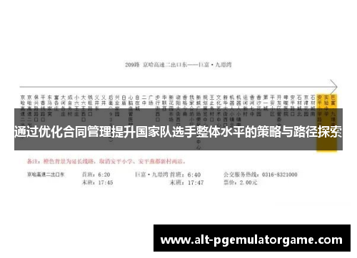 通过优化合同管理提升国家队选手整体水平的策略与路径探索