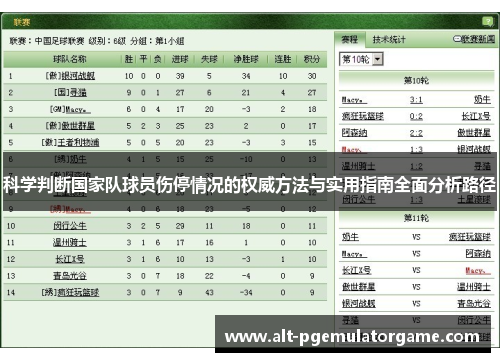 科学判断国家队球员伤停情况的权威方法与实用指南全面分析路径